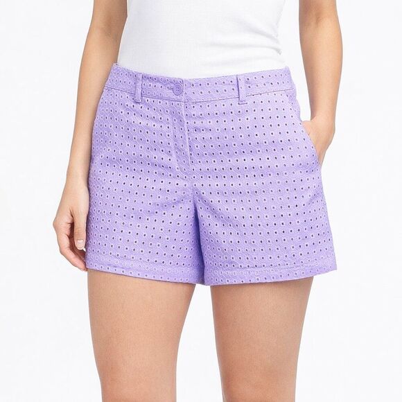 LOFT Pants - Loft Shorts Size 6 Light Periwinkle 6" Eyelet Mid-Rise